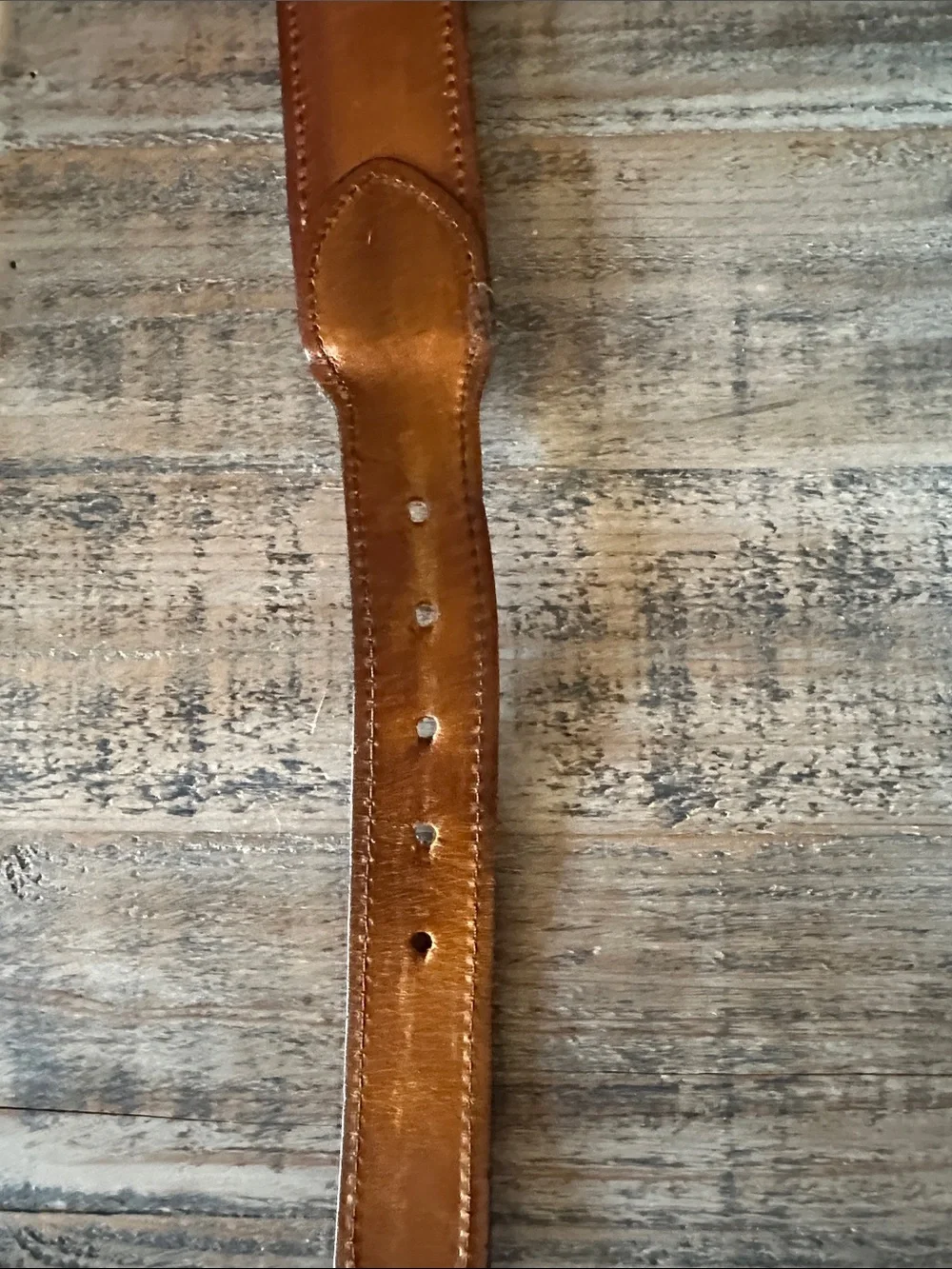 Crocheted & Brown Leather Belt size 36